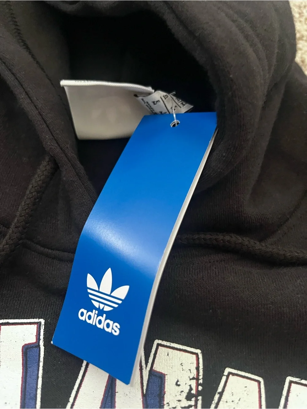 Adidas Originals Jayhawks Hoodie NWT Black Graphic Pullover Oversized Sweatshirt